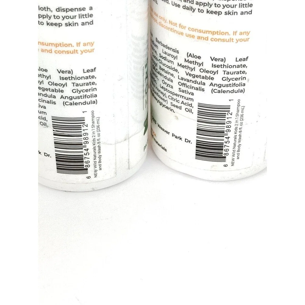 Wild Naturals Kids 2 in 1 Shampoo & Body Wash w/ Aloe Vera Calendula Manuka (2)